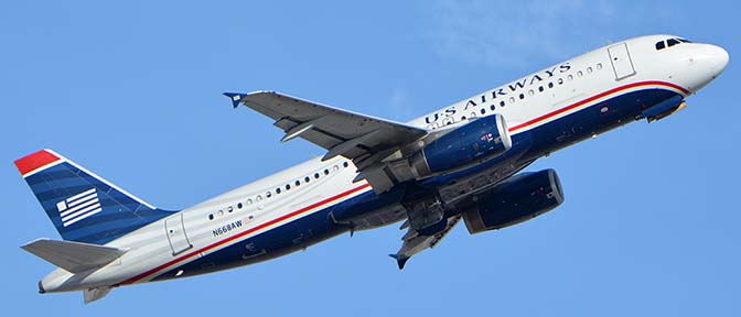 US Airways Airbus A320-232 N668AW, Phoenix Sky Harbor, January 19, 2016
